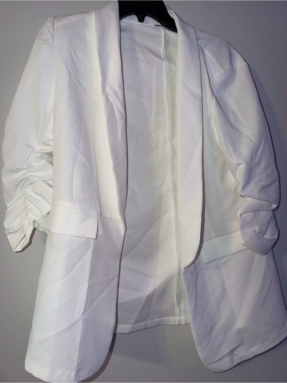 White Women's Open-Front Blazer Jacket